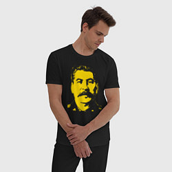 Пижама хлопковая мужская Yellow Stalin, цвет: черный — фото 2