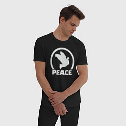 Пижама хлопковая мужская Птица мира, цвет: черный — фото 2