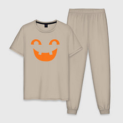 Пижама хлопковая мужская Orange smile, цвет: миндальный