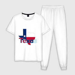 Пижама хлопковая мужская Texas, цвет: белый