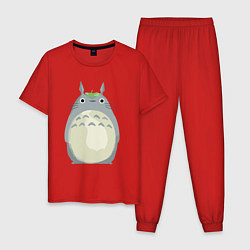 Пижама хлопковая мужская Neighbor Totoro, цвет: красный