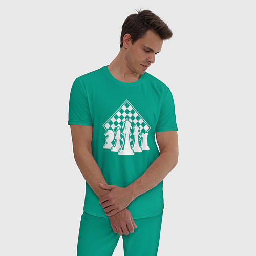Мужская пижама Фигуры шахмат / Зеленый – фото 3