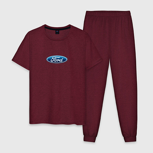 Мужская пижама FORD авто спорт лого / Меланж-бордовый – фото 1