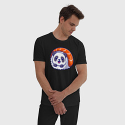 Пижама хлопковая мужская Roll panda, цвет: черный — фото 2