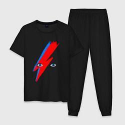 Пижама хлопковая мужская Bowie, цвет: черный