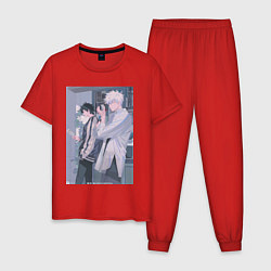 Пижама хлопковая мужская Сяоши Чэн Гуан Лу агент времени, цвет: красный