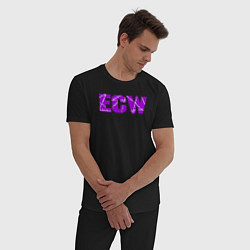 Пижама хлопковая мужская Extreme Championship Wrestling, цвет: черный — фото 2