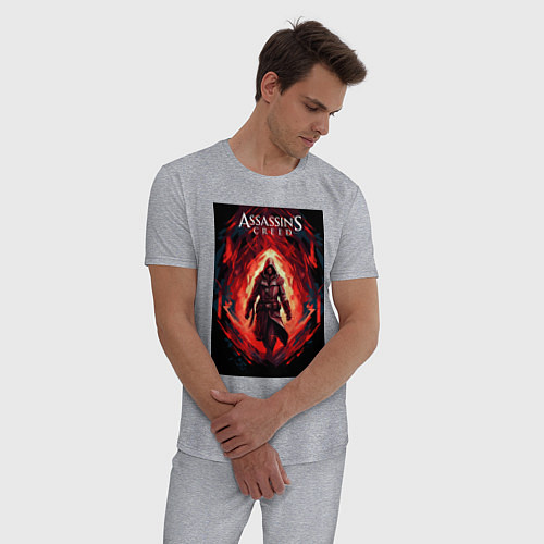 Мужская пижама Assassins creed свозь пламя / Меланж – фото 3