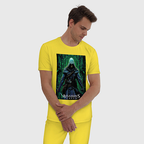 Мужская пижама Assassins creed стиль матрицы / Желтый – фото 3