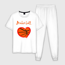 Пижама хлопковая мужская Basket love, цвет: белый