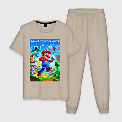 Мужская пижама Mario in Minecraft - ai art collaboration