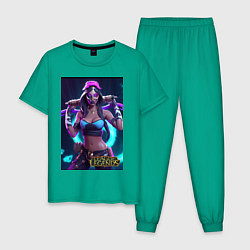 Пижама хлопковая мужская League of Legends Akali Kda, цвет: зеленый