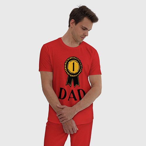 Мужская пижама Папаня номер один / Красный – фото 3