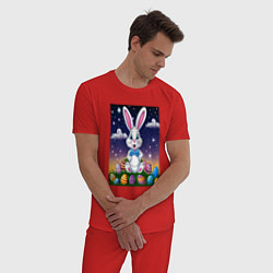 Пижама хлопковая мужская Ушастик и яички, цвет: красный — фото 2