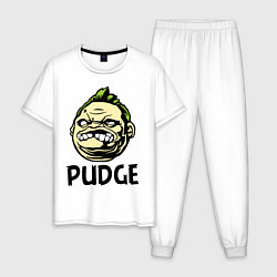 Пижама хлопковая мужская Pudge Face, цвет: белый