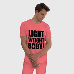 Пижама хлопковая мужская Light weight baby, цвет: коралловый — фото 2