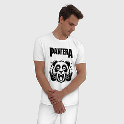 Пижама хлопковая мужская Pantera - rock panda, цвет: белый — фото 2