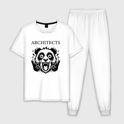 Пижама хлопковая мужская Architects - rock panda, цвет: белый