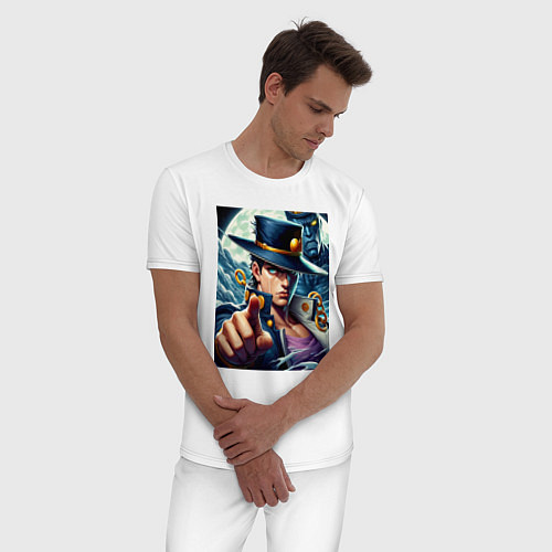 Мужская пижама Jojo and his new stand ai art fantasy / Белый – фото 3