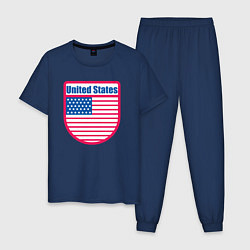 Пижама хлопковая мужская United States, цвет: тёмно-синий