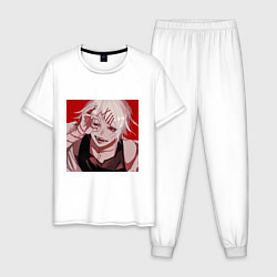 Пижама хлопковая мужская Токийский гуль Сузуя, цвет: белый