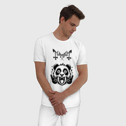 Пижама хлопковая мужская Mayhem - rock panda, цвет: белый — фото 2
