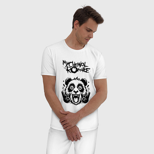 Мужская пижама My Chemical Romance - rock panda / Белый – фото 3