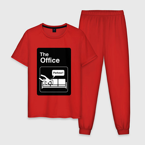 Мужская пижама Паркур и офис / Красный – фото 1