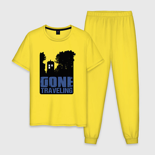 Мужская пижама Отправился путешествовать / Желтый – фото 1