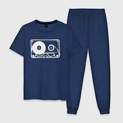 Пижама хлопковая мужская Audio tape, цвет: тёмно-синий