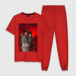 Пижама хлопковая мужская Благословение небожителей Князь Демонов, цвет: красный