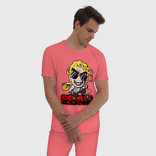 Мужская пижама Comix zone - anime style / Коралловый – фото 3
