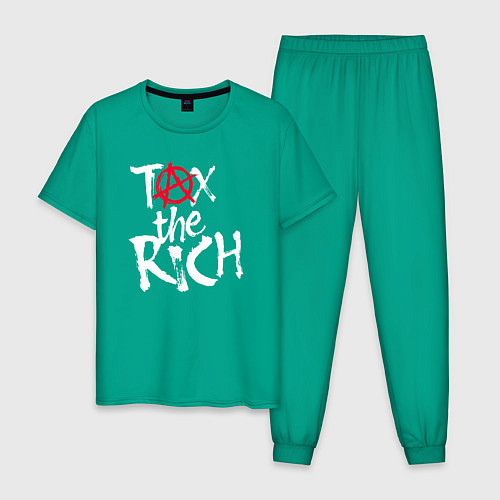 Мужская пижама Tax the rich / Зеленый – фото 1