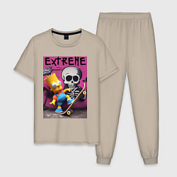 Мужская пижама Bart Simpson and skateboard - extreme