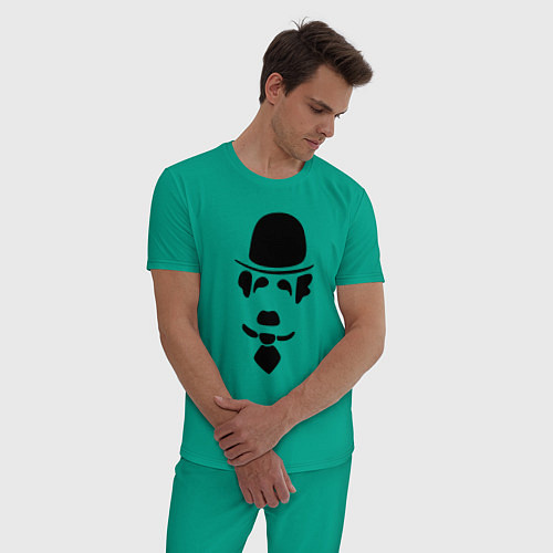 Мужская пижама Чаплин лого / Зеленый – фото 3