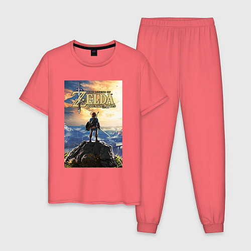 Мужская пижама Легенда о зельде - Линк / Коралловый – фото 1