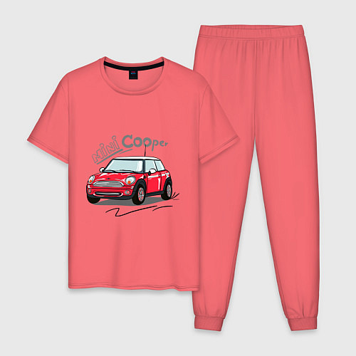 Мужская пижама Mini Cooper / Коралловый – фото 1