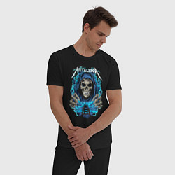 Пижама хлопковая мужская Metallica skeleton rock, цвет: черный — фото 2