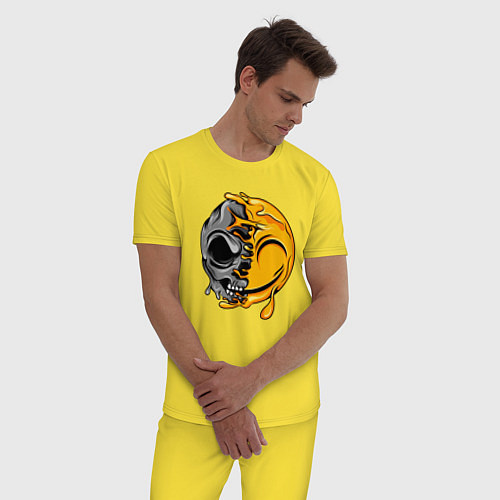 Мужская пижама Улыбающийся смайл / Желтый – фото 3