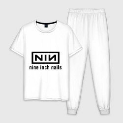 Пижама хлопковая мужская NIN: Nine inch nails, цвет: белый
