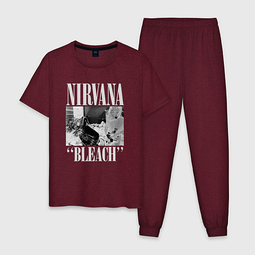 Мужская пижама Nirvana bleach black album / Меланж-бордовый – фото 1