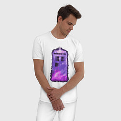 Пижама хлопковая мужская Violet tardis, цвет: белый — фото 2