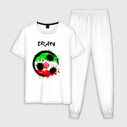 Пижама хлопковая мужская Сборная Ирана, цвет: белый