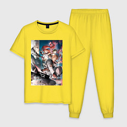 Пижама хлопковая мужская Реинкарнация безработного Эрис Бореас Грейрат Орст, цвет: желтый