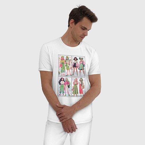 Мужская пижама Девчонки - модницы набор открыток / Белый – фото 3