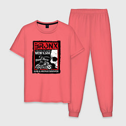 Пижама хлопковая мужская Bronx, цвет: коралловый