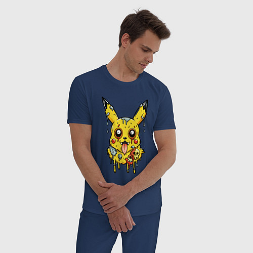Мужская пижама Пикачу маленький желтый монстр / Тёмно-синий – фото 3