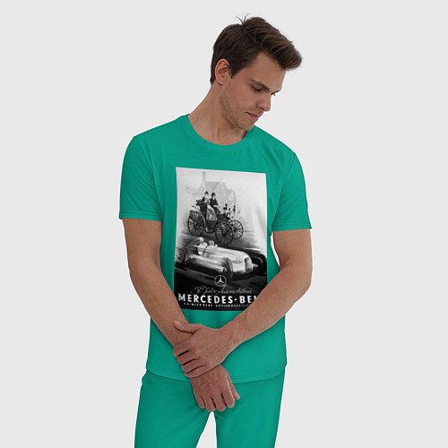 Мужская пижама Mercedes benz раритетный / Зеленый – фото 3
