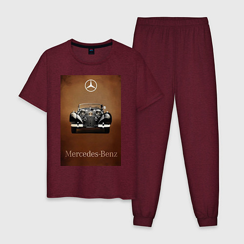 Мужская пижама Mercedes-benz автомобиль / Меланж-бордовый – фото 1