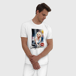 Пижама хлопковая мужская Мэрилин Монро - звезда, цвет: белый — фото 2